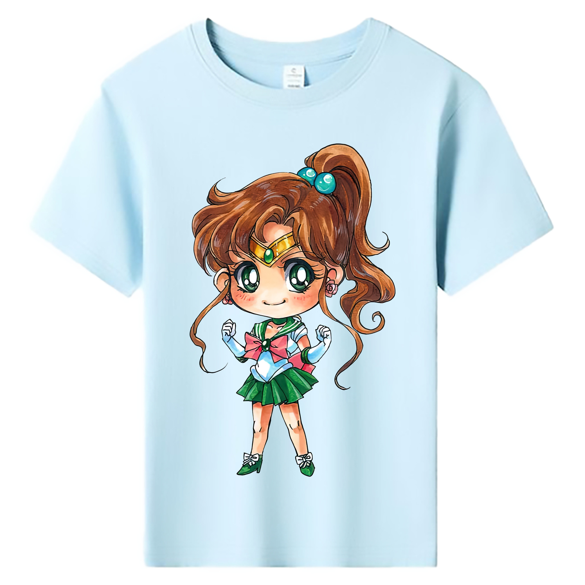 （画像用） 美少女戦士セーラームーン 木野 まこと きの まこと Sailor Moon Kino Makoto （セーラージュピター；Sailor Jupiter） 綿100％キッズTシャツ（フロントプリント）